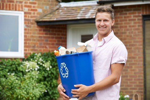 Operatives performing waste sorting during commercial clearance